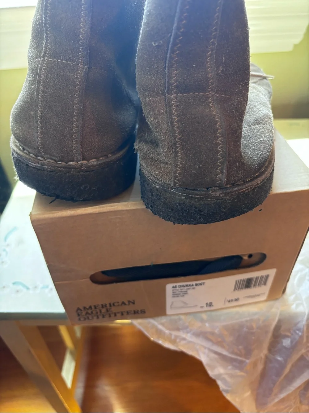 American Eagle Outfitters Brown Suede Lace-Up Boots